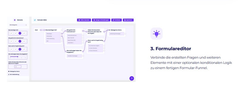 funnelforms funktionen formulareditor