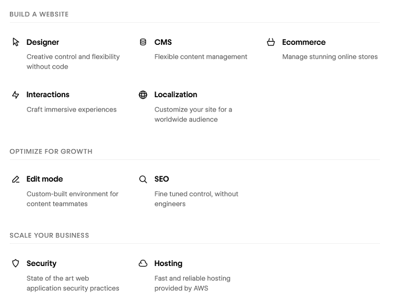 webflow funktionen