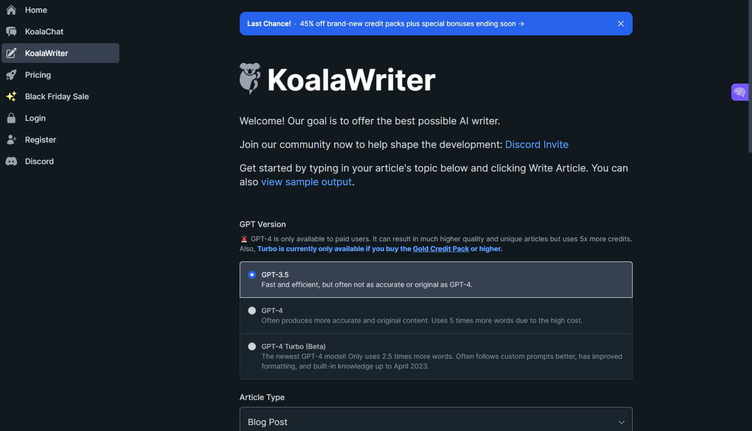 koala writer funktionen