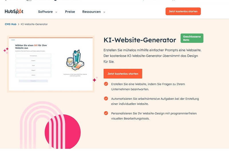 hubspot ki website builder